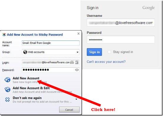 sticky password login