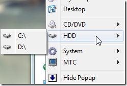 system tray application hdd