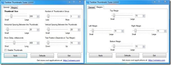 taskbar thumbnails tuner options