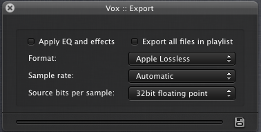 vox for mac export media