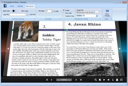 3D PageFlip for Photo layout setup