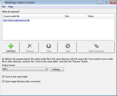  Free Audio Converter default window