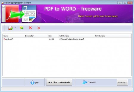 Flash Flipping Free PDF to Word conversion setup