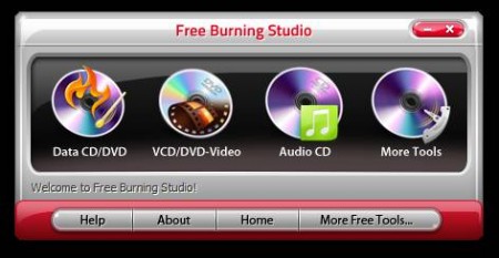 Free Disc Burning Software default window