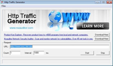 HTTP Traffic generator default window
