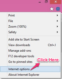 Internet Explorer options