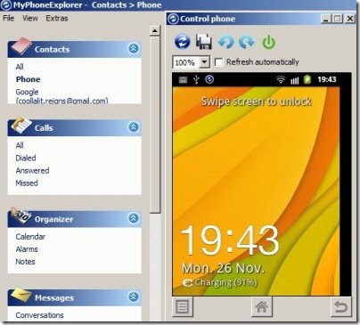 MyPhoneExplorerClient Screen capture