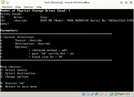 OSFClone executing the disk backup