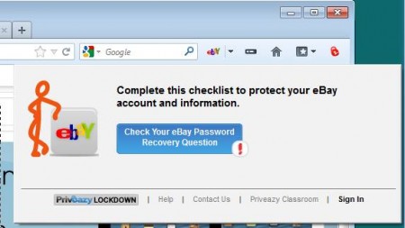 Priveazy Lockdown ebay visited adivce received