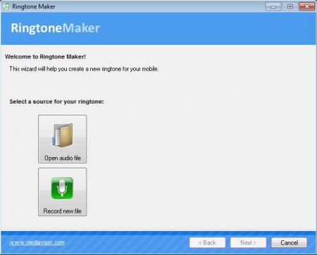 Ringtone Maker default window