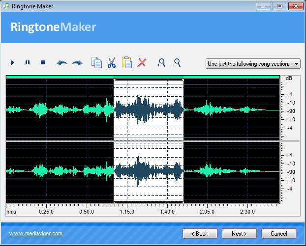 Ringtone Maker editing audio