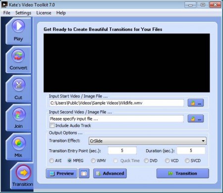 Video Toolkit transitions