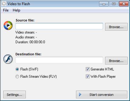 Free Video to Flash Converter default window
