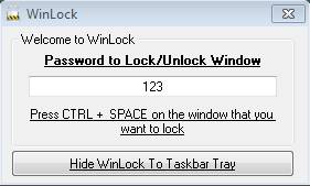 WinLock to lock window