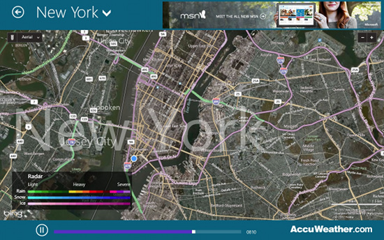 accuweather windows 8 maps view