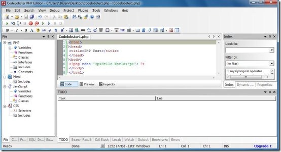 codelobster PHP IDE