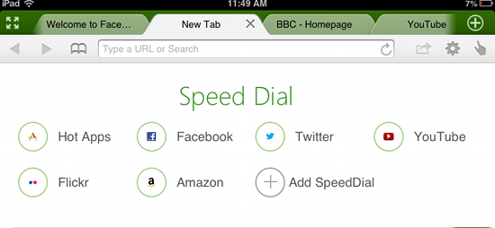 dolphin browser ipad speed dial