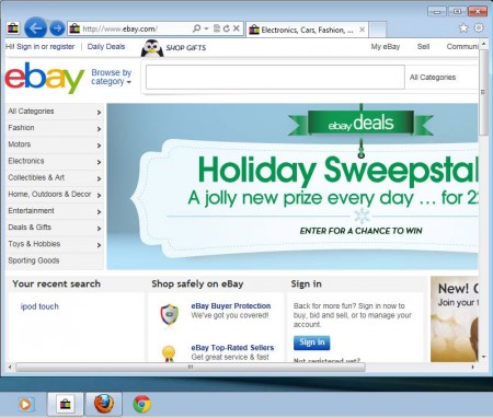 eBay Anywhere Internet Explorer default