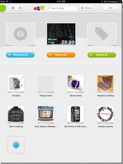 eBay for iPad app