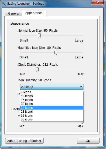 eusing launcher properties