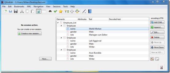 qxmledit xml editor interface