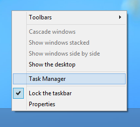 taskmanager windows 8 how to start