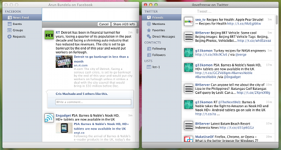 trillian facebook and twitter integration