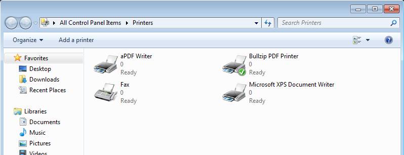 Bullzip PDF Printer default window