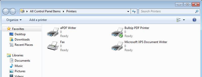 Bullzip PDF Printer default window