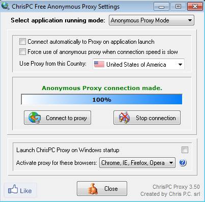 ChrisPC Free Anonymous Proxy connection setup