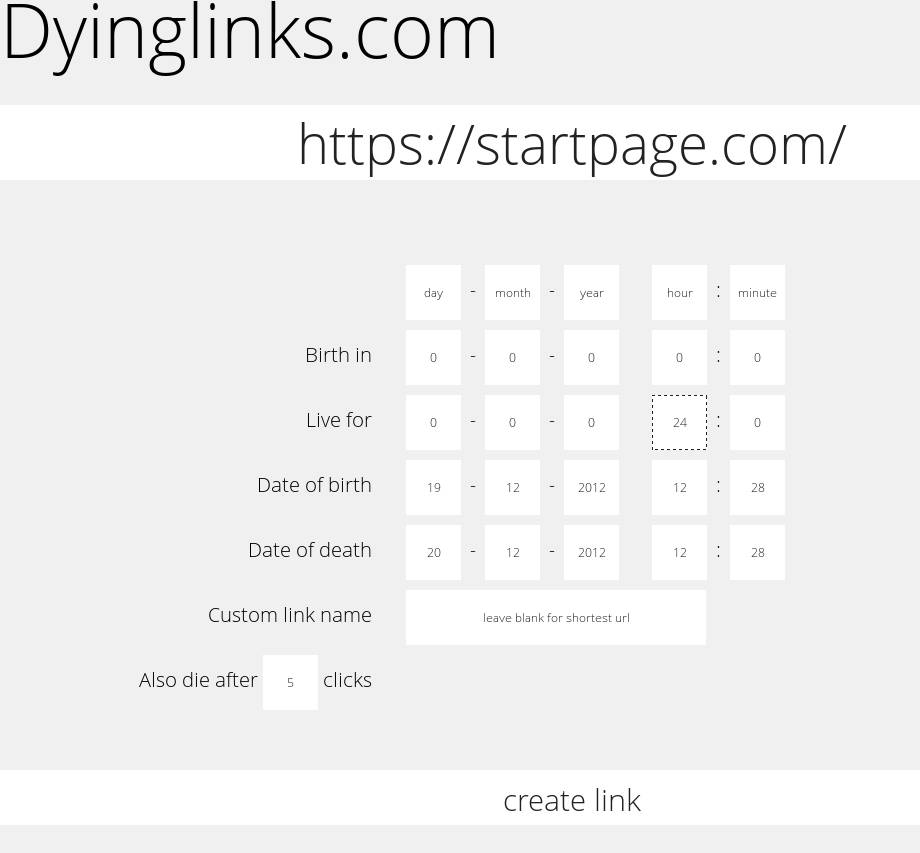 Dyinglinks setting up link