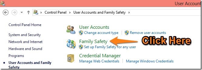 Family Safety windows 8