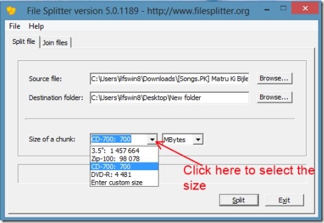 File Splitter 02 split files