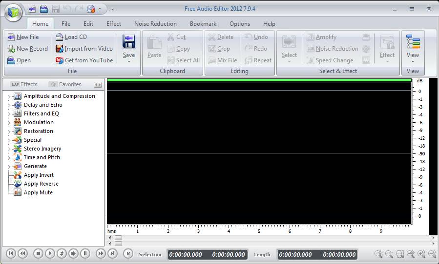 Free Audio Editor default window