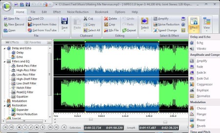 Free Audio Editor editing adding effects