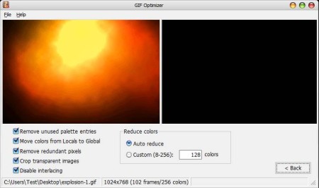 GIF Optimizer optimization settings