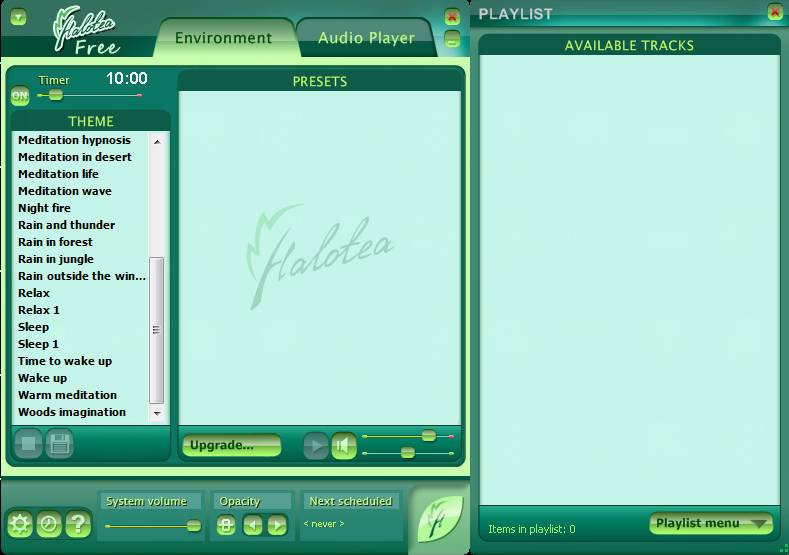 Halotea free audio software default window