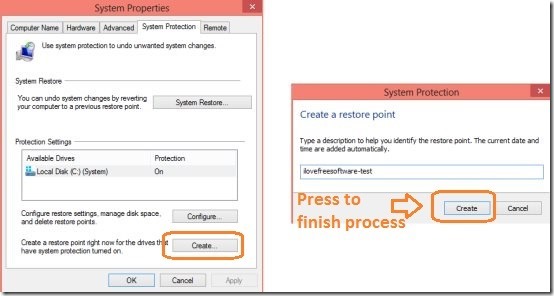 How To Create A Restore Point In Windows 8