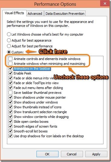 How To Disable Animation In Windows 8