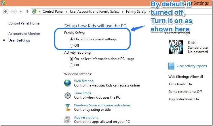 How To Set Up Family Safety In Windows 8