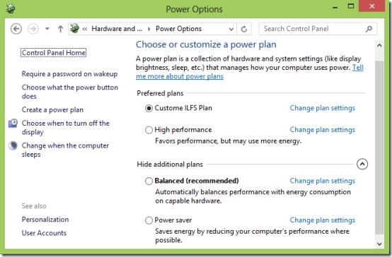 How To Use Power Options In Windows 8