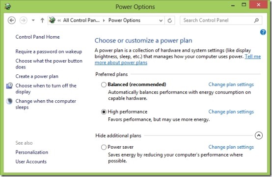 How To Use the Power Options In Windows 8