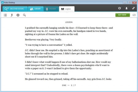 Kobo Desktop reading book