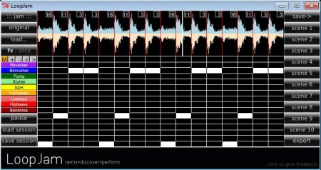 LoopJam automatic mixing