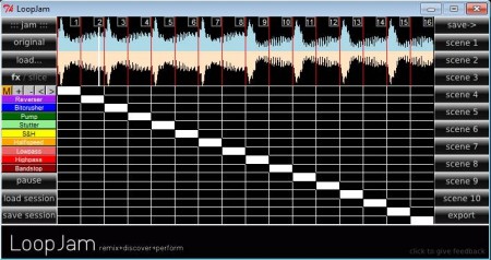 LoopJam free music mixer default window