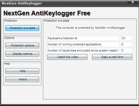 NextGen Anti-Keylogger default window