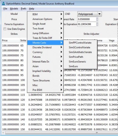 OptionMatrix settings