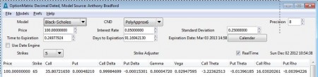 OptionMatrix settings numbers