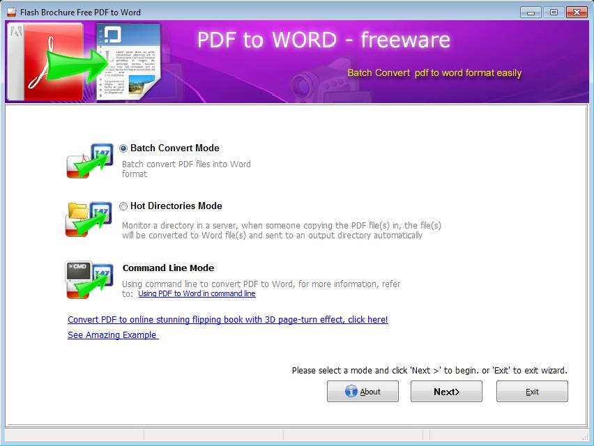 PDF To Word default window
