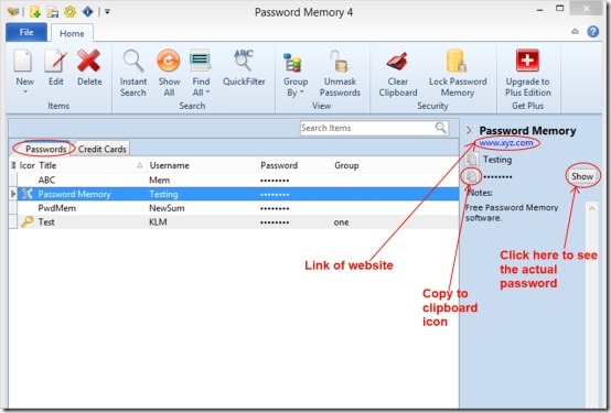 Password Memory 03 free password manager